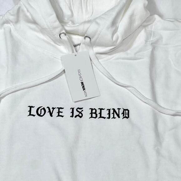 Fashion Nova Sweater Love Is Blind Men Size 3XL Drawstring Hoodie Masked Angel - Picture 4 of 5